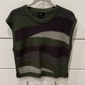 ME+EM Green and Gray Patterned Sweater